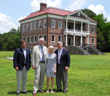 From left to right: Site Advisory Council member Kristopher King, President of the American Alliance of Museums Dr. Ford W. Bell with his wife, Amy, and Drayton Hall Executive Director Dr. George W. McDaniel. 