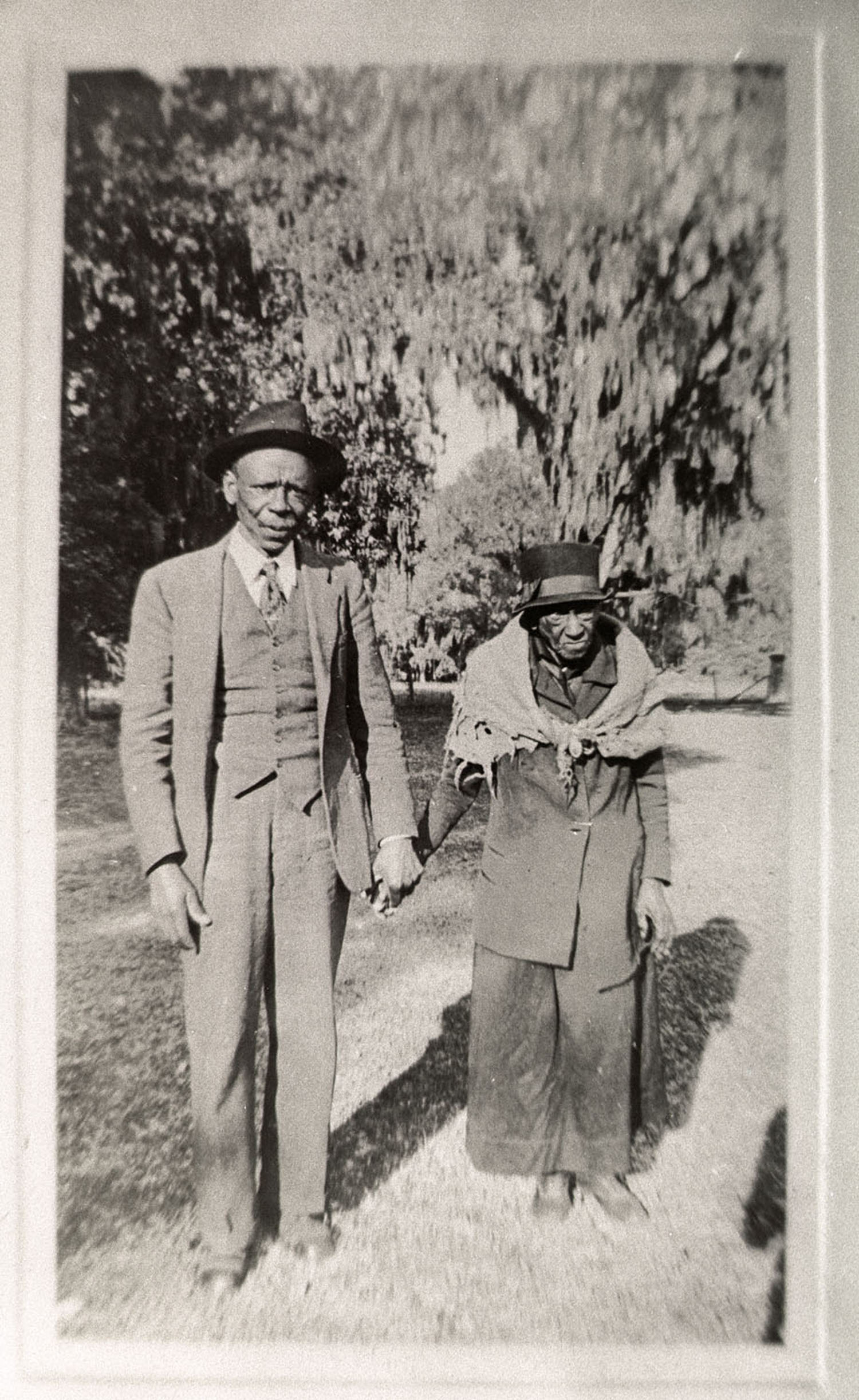 A historic image on loan to Drayton Hall with previosuly unidentified subjects. Emmie Lee Jenkins was able to identify the two people as Charles Bowens and his older sister Mary Bowens Fenneck, the two oldest children of Caesar and Ella Camel Bowens.