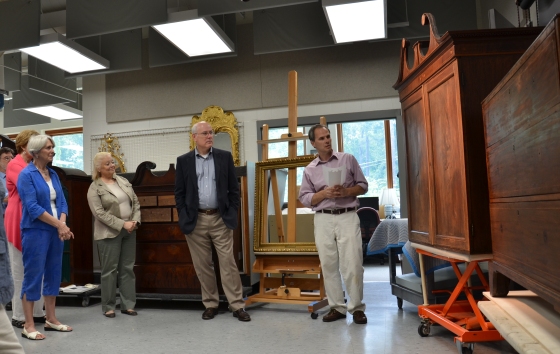 Curators describe the process involved in the conservation of the Drayton family clothespress.