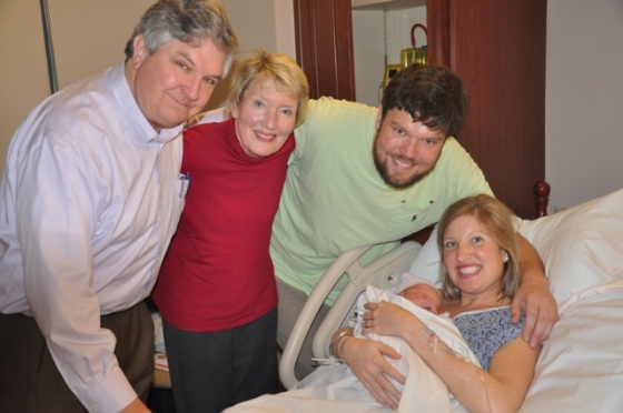 From left to right: George McDaniel and his wife Mary Sue, son Jamie McDaniel, Liza McDaniel holding baby Allen Stuart