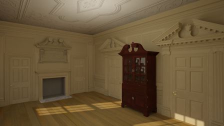 Trish Smith's latest work includes a 3D rendering of Drayton Hall's Withdrawing Room
